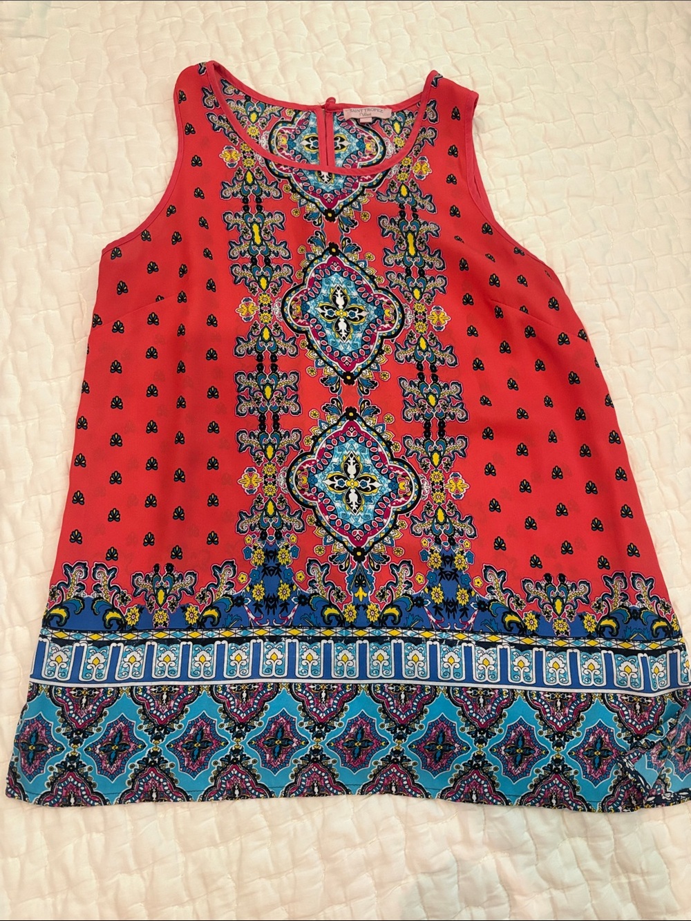 Sleeveless Coral Printed Women’s Tank Top